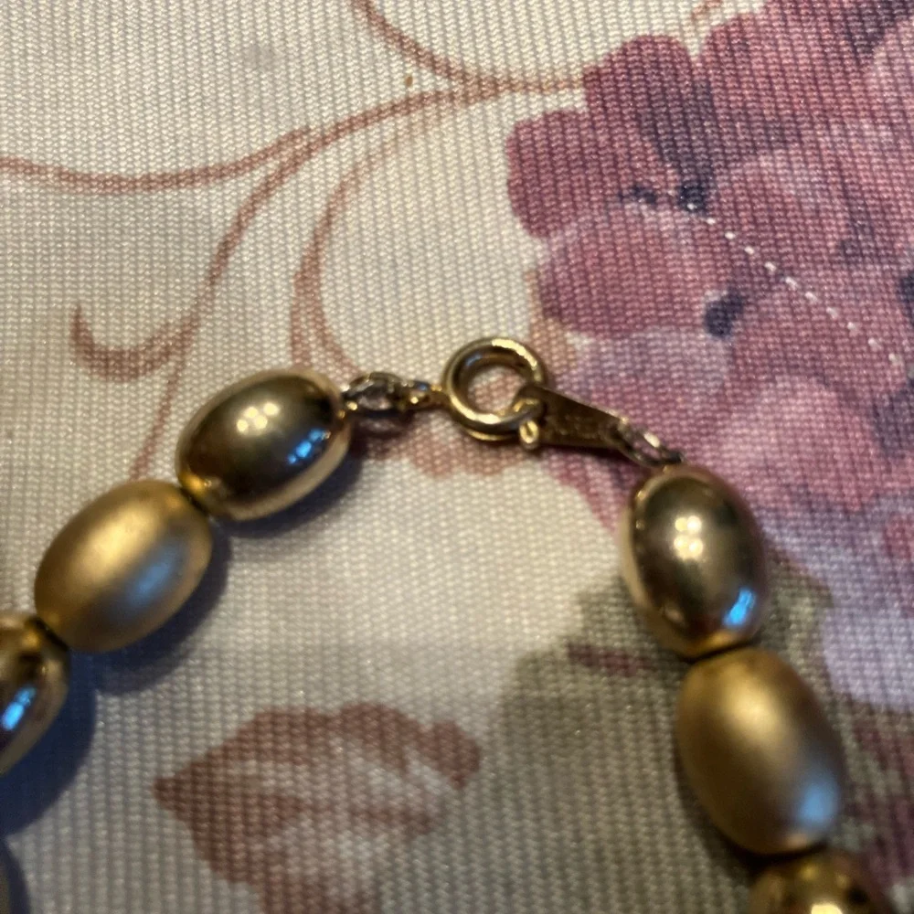 KOREAN STAMPED VINTAGE GOLD NECKLACE AND MATCHED BROOCH EARLY PIECE - Picture 12 of 16